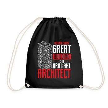 Architect Architecture Gift Architecture Student - Drawstring Bag - black - Front