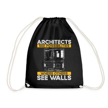 Architect Architecture Gift Architecture Student - Drawstring Bag - black - Front