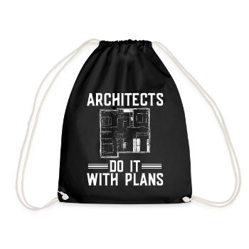 Architect Architecture Gift Architecture Student - Drawstring Bag - black - Front