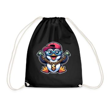 Penguin - Drawstring Bag - black - Front