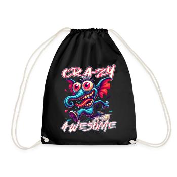Style de bande dessinée éléphant mignon mais fou - Sac de sport léger - noir - Devant