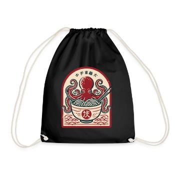 Nouilles Ramen Ukiyo-e Octopus Retro Japon - Sac de sport léger - noir - Devant
