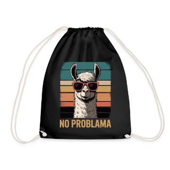 No Problama Llama - Turnbeutel - Schwarz - Vorne