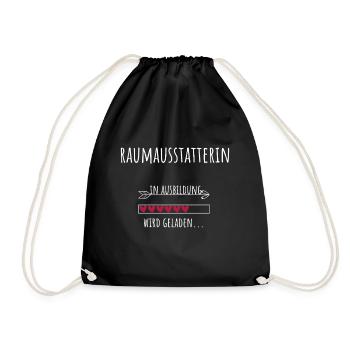 Raumausstatterin Ausbildung Beruf Geschenk - Turnbeutel - Schwarz - Vorne