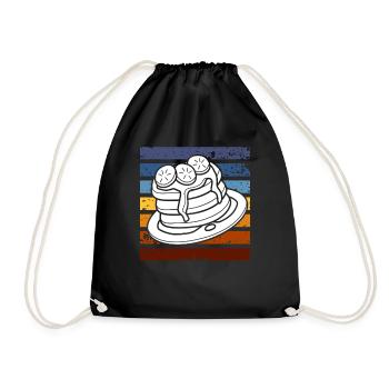 Retro Pancakes Breakfast Indulgence - Drawstring Bag - black - Front