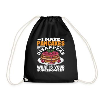 I make pancakes disappear superpower - Drawstring Bag - black - Front