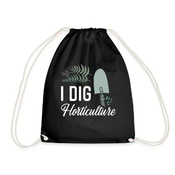 Plant Lover Gardening Pun I Dig - Drawstring Bag - black - Front