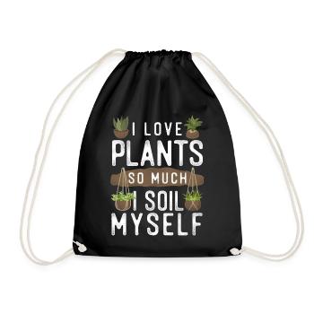 Plant Lover Gardening Pun I Love - Drawstring Bag - black - Front