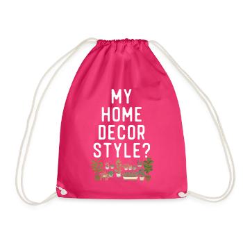 Plant Lover Gardening My Home - Drawstring Bag - fuchsia - Front