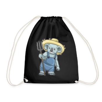 Koala Farmer Pitchfork Farm - Drawstring Bag - black - Front