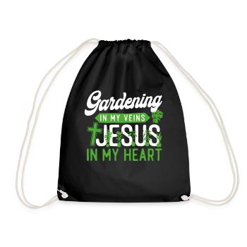 Plant Lover Gardening Jesus Faith - Drawstring Bag - black - Front