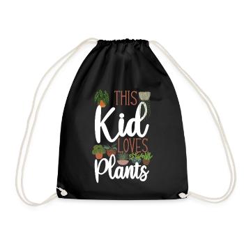 Plant Lover Gardening Kid This Kid - Drawstring Bag - black - Front