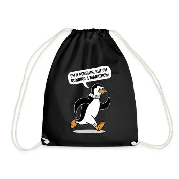 Motif pingouin marathonien - Sac de sport léger - noir - Devant