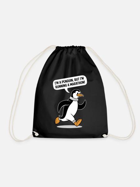 Motif pingouin marathonien - Sac de sport léger - noir