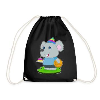 Mouse Birthday Basketball - Drawstring Bag - black - Front