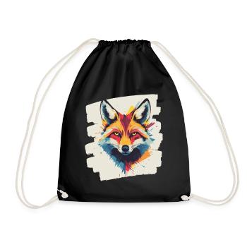 Fox - Drawstring Bag - black - Front