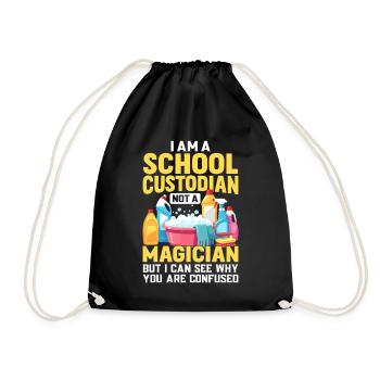 Gardien d’école Pas un magicien Drôle de femme de ménage - Sac de sport léger - noir - Devant