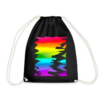 colorful rainbow gradient - Drawstring Bag - black - Front