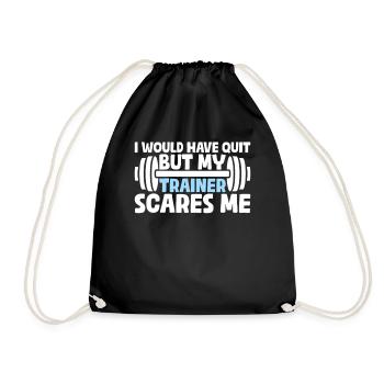 J’aurais bien arrêté mais mon entraîneur me fait drôle peur - Sac de sport léger - noir - Devant