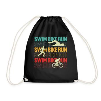 natation vélo course drôle triathlète rétro triathlon - Sac de sport léger - noir - Devant