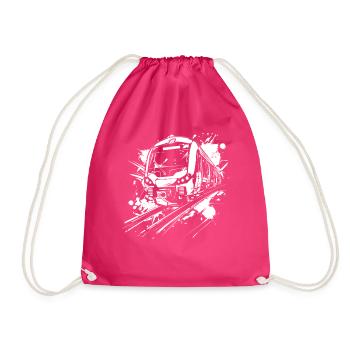 Railroad - Drawstring Bag - fuchsia - Front