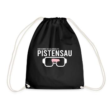 Pistensau Skifahrer Fun - Turnbeutel - Schwarz - Vorne