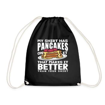 Pancake Lover Humorous Message - Drawstring Bag - black - Front