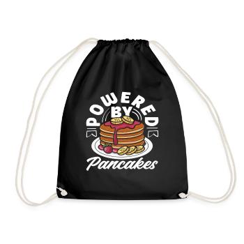 Powered by Pancakes Enjoyment - Drawstring Bag - black - Front