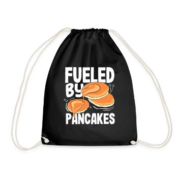 Powered by pancake energy - Drawstring Bag - black - Front