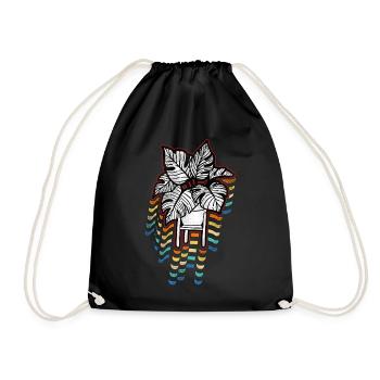 Amoureux des plantes jardinage rétro - Sac de sport léger - noir - Devant