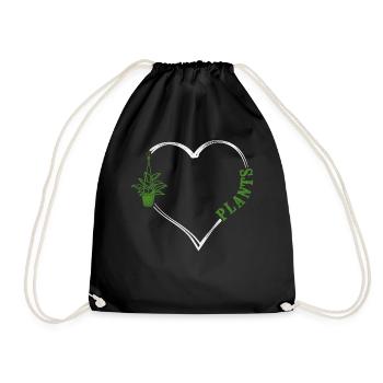 Plant Lover Gardening Heart Plants - Drawstring Bag - black - Front
