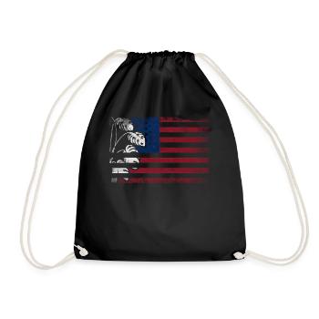 Plant Lover Gardening American - Drawstring Bag - black - Front