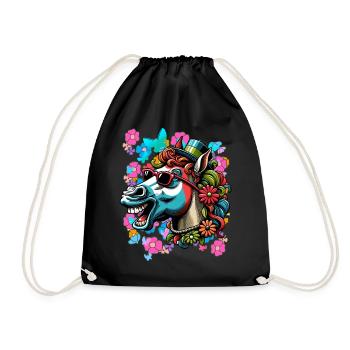 Printemps Eté Cheval Chevaux Cavalier Enfants - Sac de sport léger - noir - Devant