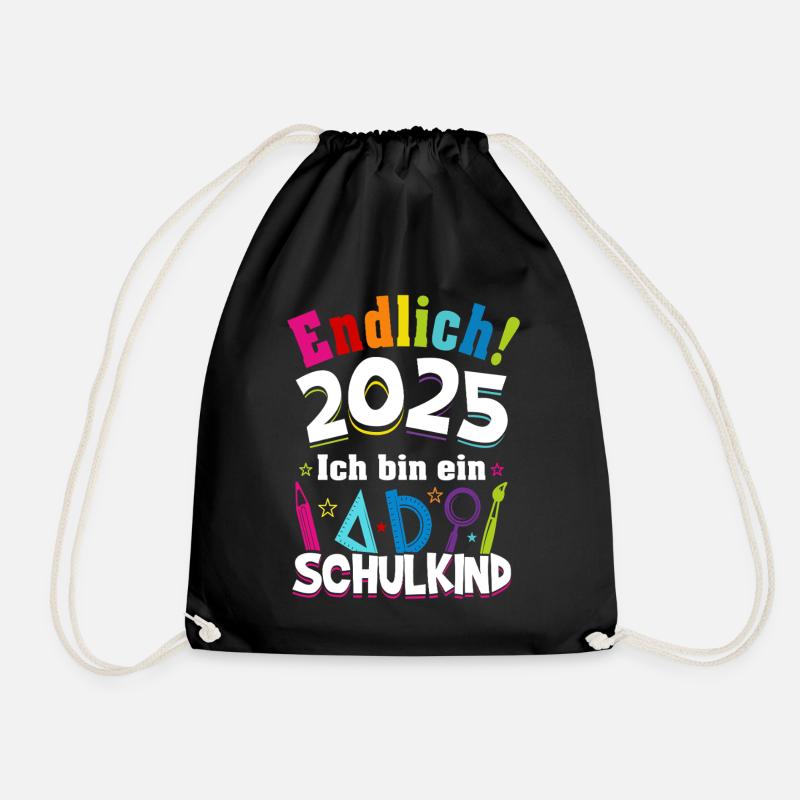 Schulkind 2025 Einschulung Erstklässler Geschenk - Turnbeutel - Schwarz