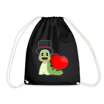 Snail Groom Heart Wedding - Drawstring Bag - black - Front