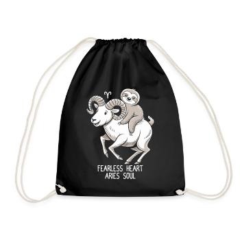 Fearless Heart, Aries Soul Soth - Drawstring Bag - black - Front
