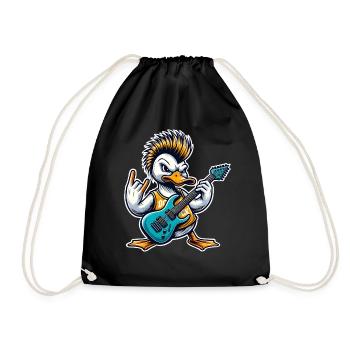 Duck Rock and Roll Guitarist - Drawstring Bag - black - Front