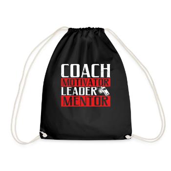 Trainer Geschenke Coach Geschenkidee - Turnbeutel - Schwarz - Vorne