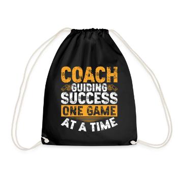 Trainer Geschenke Coach Geschenkidee - Turnbeutel - Schwarz - Vorne