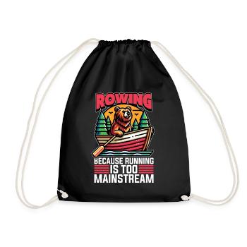 Rowing Because Running Is Too Mainstream Paddling - Turnbeutel - Schwarz - Vorne