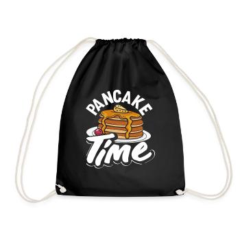 Pancakes Time Delicious Pleasure Motif - Drawstring Bag - black - Front