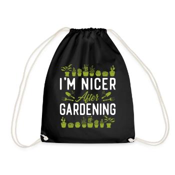 Plant Lover Gardening I'm Nicer - Drawstring Bag - black - Front