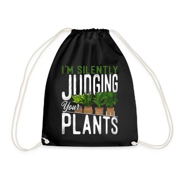 Plant Lover Gardening I'm Silently - Turnbeutel - Schwarz - Vorne
