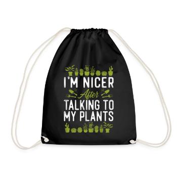 Plant Lover Gardening I'm Nicer - Drawstring Bag - black - Front