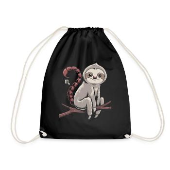 Cozy Scorpio Sloth for - Drawstring Bag - black - Front
