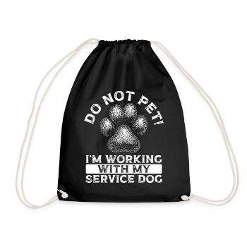 Ne pas caresser le travail avec mon chien de service - Sac de sport léger - noir - Devant