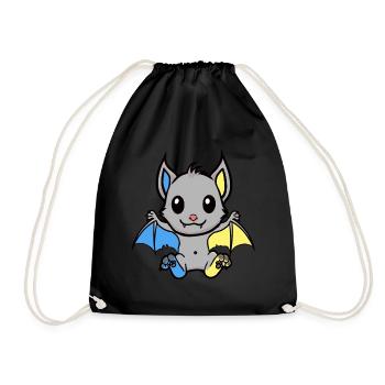 Halloween Bat Bats Child Kids - Drawstring Bag - black - Front