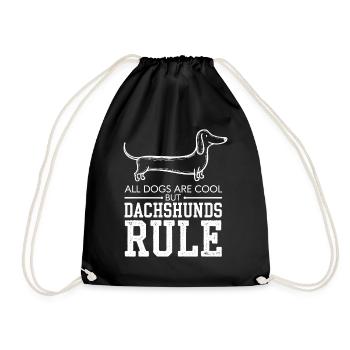 Alle Hunde Sind Cool Aber Dackel Regieren - Turnbeutel - Schwarz - Vorne