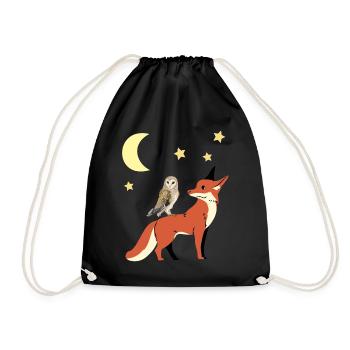 hibou renard bonne nuit enfants enfant bébé - Sac de sport léger - noir - Devant