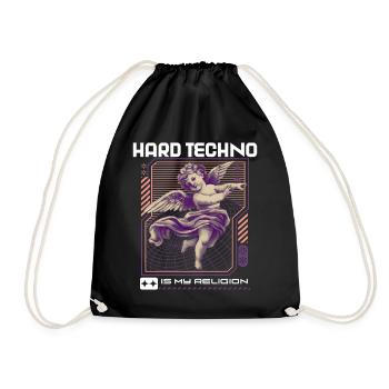 Techno House Party EDM Festival Goa Electro Rave - Drawstring Bag - black - Front